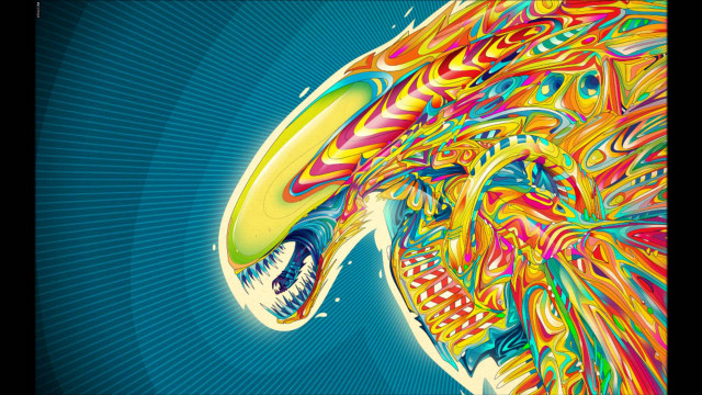 Colorful painting bird large beak free wallpaper - medium preview image