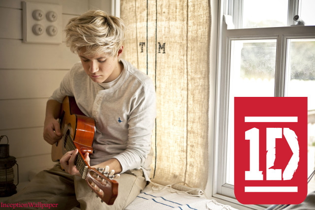 Boy playing guitar window red free wallpaper - medium preview image