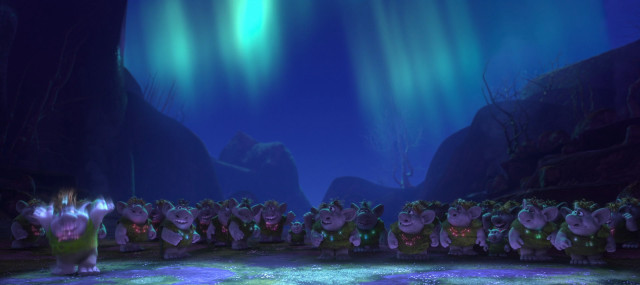 Animated animals stage crowd dark free wallpaper - medium preview image