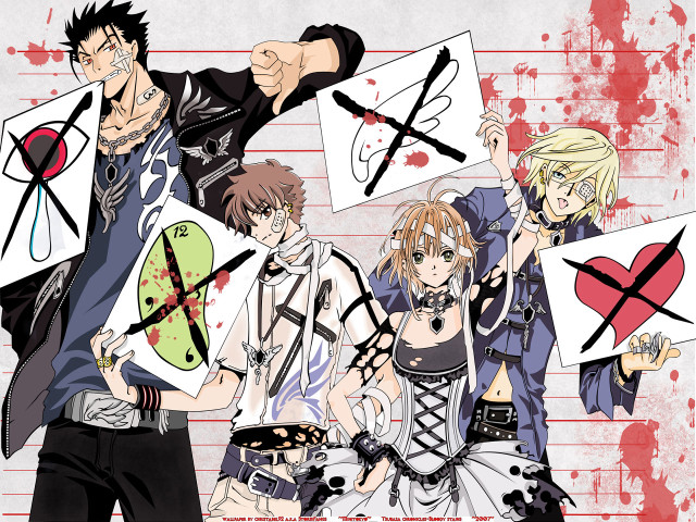 Anime characters blood signs cross free wallpaper - medium preview image