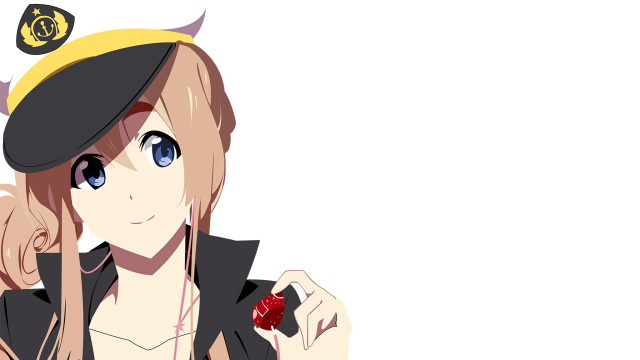 Woman hat red apple white free wallpaper - medium preview image