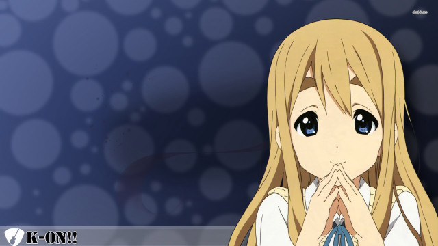 Praying girl blonde hair blue free wallpaper - medium preview image