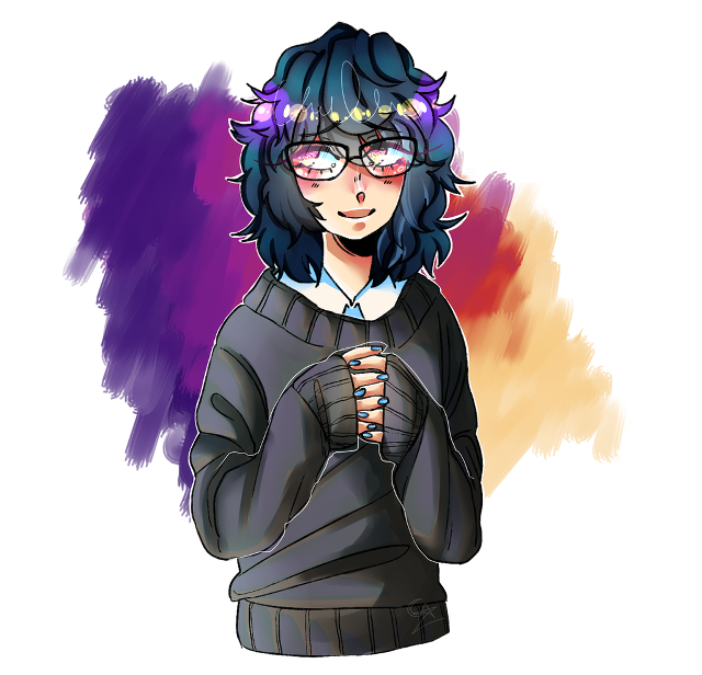 Person with glasses in sweater free wallpaper - medium preview image
