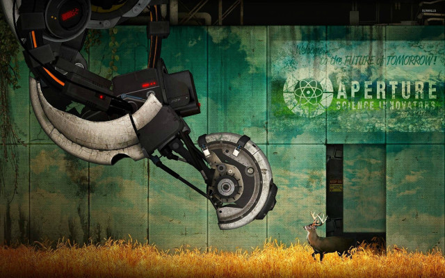 Deer building sign grass animal free wallpaper - medium preview image