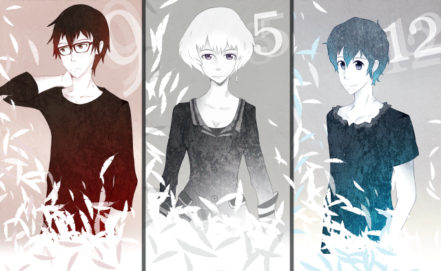Anime characters colored hair glasses free wallpaper - medium preview image