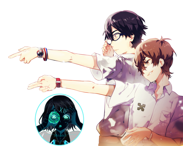 Two people pointing green light free wallpaper - medium preview image