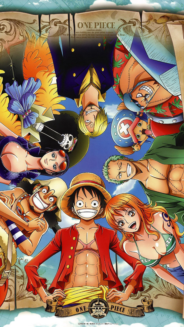 One piece characters group cartoon free wallpaper - medium preview image