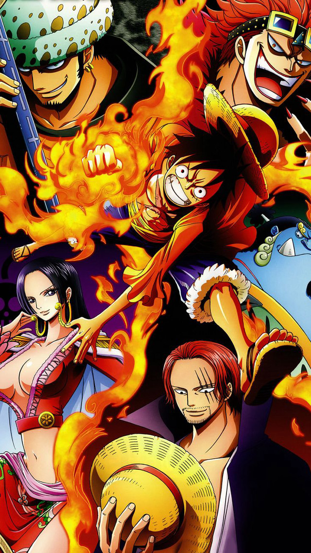 Anime characters fire background man free wallpaper - medium preview image