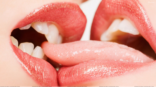 Woman mouth white teeth pink #2 free wallpaper - medium preview image