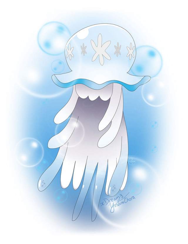 White jellyfish blue hat bubbles free wallpaper - medium preview image