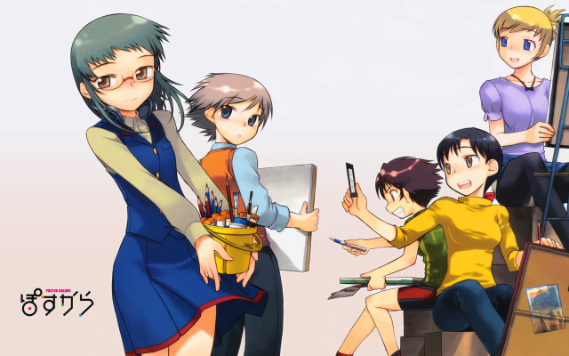 Group people sitting room painting free wallpaper - medium preview image