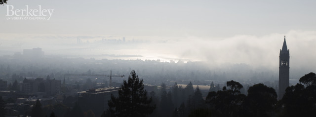 Foggy city skyline clock tower free wallpaper - medium preview image