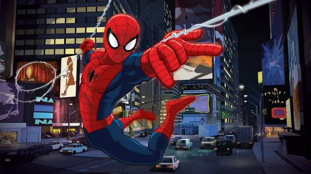Spider man city street cityscape free wallpaper - medium preview image