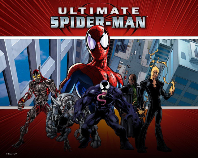 Spider man group red background free wallpaper - medium preview image