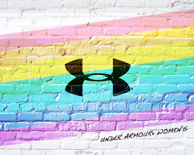 Painted brick wall rainbow symbol free wallpaper - medium preview image