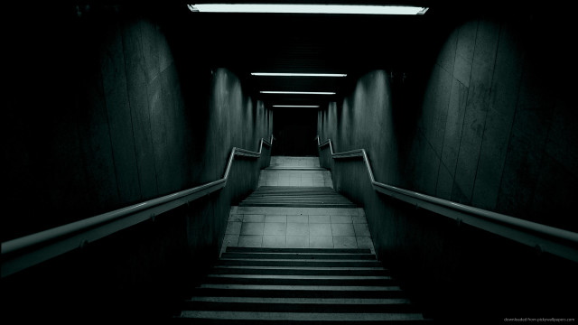 Long hallway stairs ceiling light free wallpaper - medium preview image