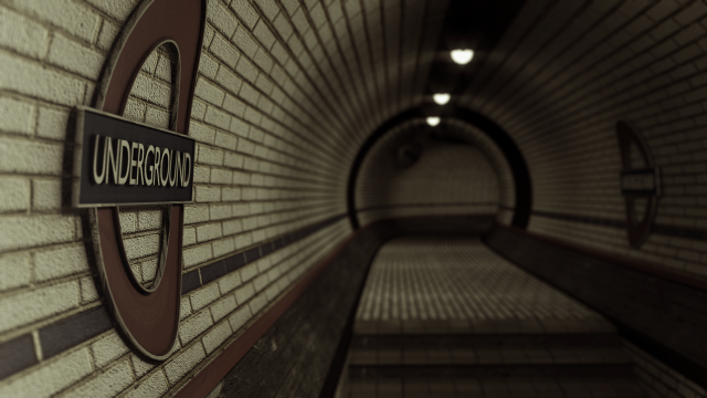 Underground station tunnel sign wall free wallpaper - medium preview image