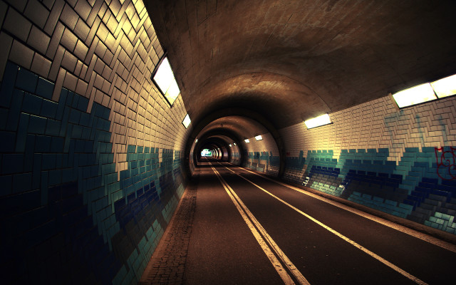 Tunnel blue tiles light end free wallpaper - medium preview image