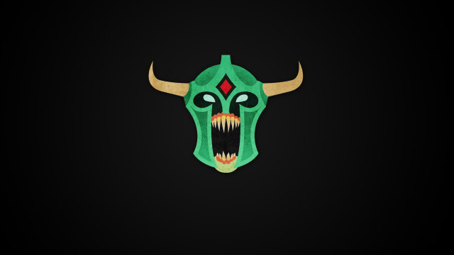 Green mask large teeth red free wallpaper - medium preview image