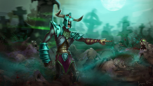 Demon horns sword background painting free wallpaper - medium preview image
