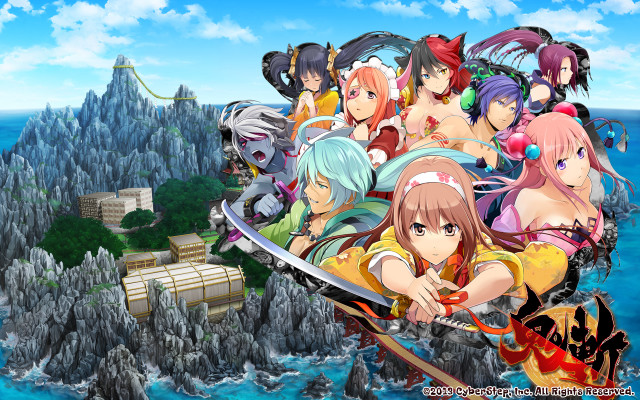 Anime characters cliff ocean castle free wallpaper - medium preview image