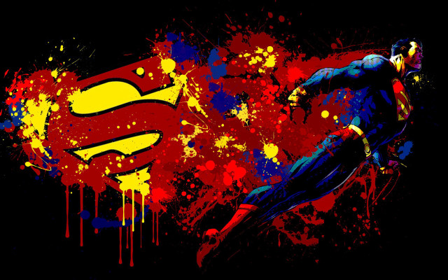 Superman painting splatters colorful artwork free wallpaper - medium preview image