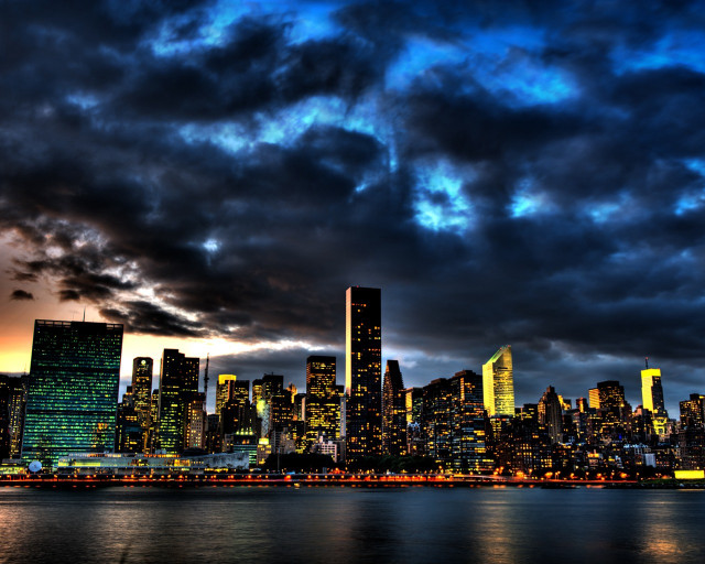 City skyline dark sky clouds #5 free wallpaper - medium preview image
