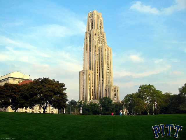 Tall building spire park trees free wallpaper - medium preview image