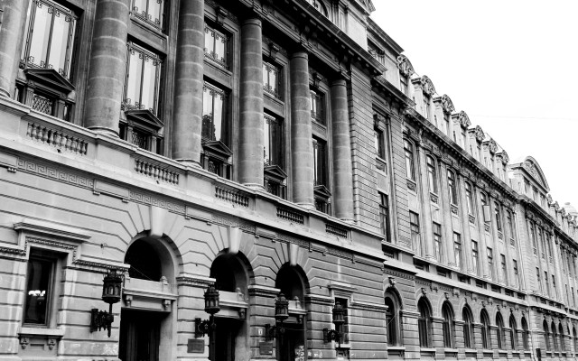 Black white clock building paris free wallpaper - medium preview image