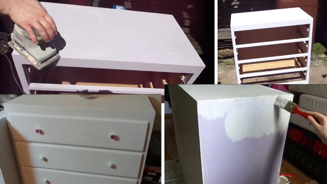 Person painting dresser paint roller free wallpaper - medium preview image