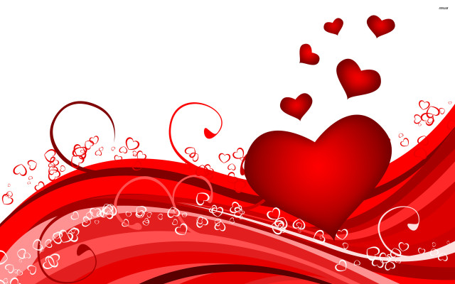 Red heart swirls flying hearts free wallpaper - medium preview image