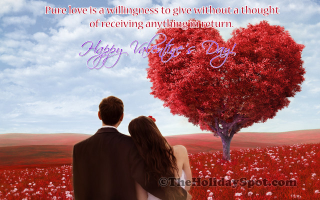 Couple field flowers heart tree free wallpaper - medium preview image