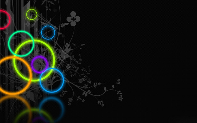 Black background colorful circle white free wallpaper - medium preview image