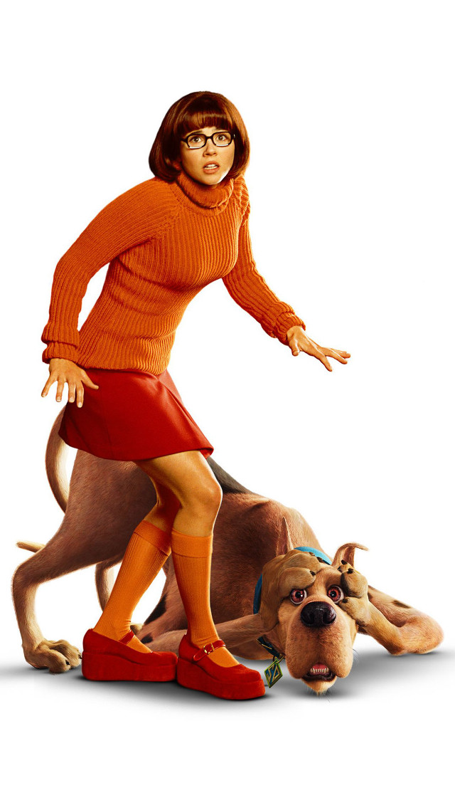 Woman red dress orange shoes free wallpaper - medium preview image