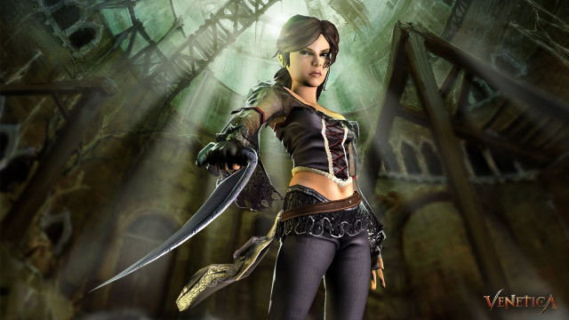 Woman sword dark room light free wallpaper - medium preview image