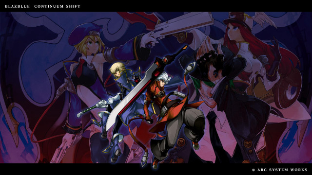 Anime characters swords purple background #5 free wallpaper - medium preview image