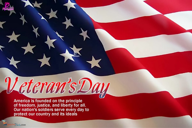 Veterans day america flag message free wallpaper - medium preview image