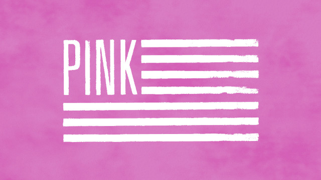 Pink background white line word free wallpaper - medium preview image