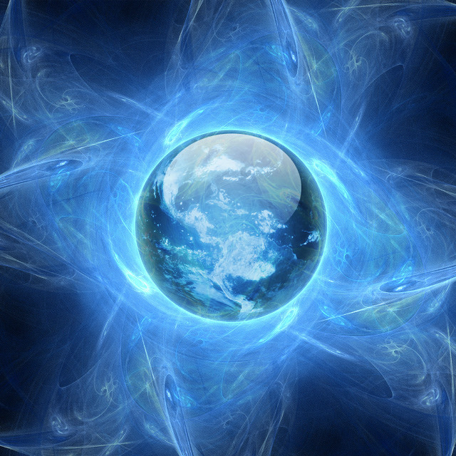 Blue white earth vortex light free wallpaper - medium preview image