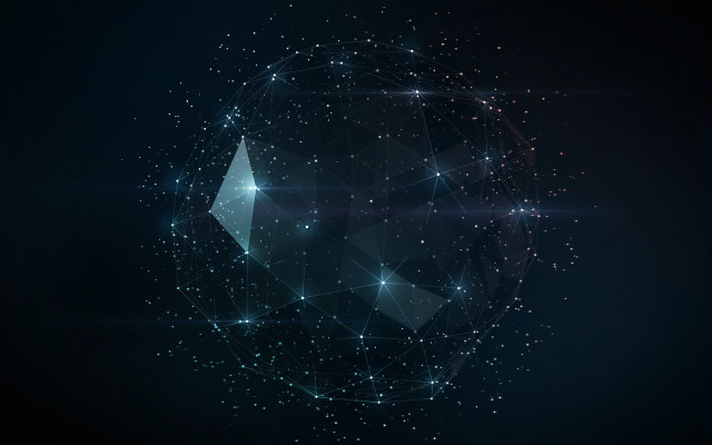 Dark background circular shape stars free wallpaper - medium preview image
