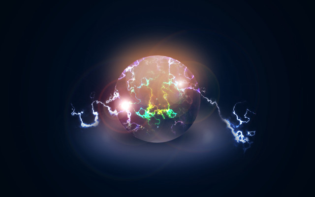 Glowing ball lightning blue sky free wallpaper - medium preview image