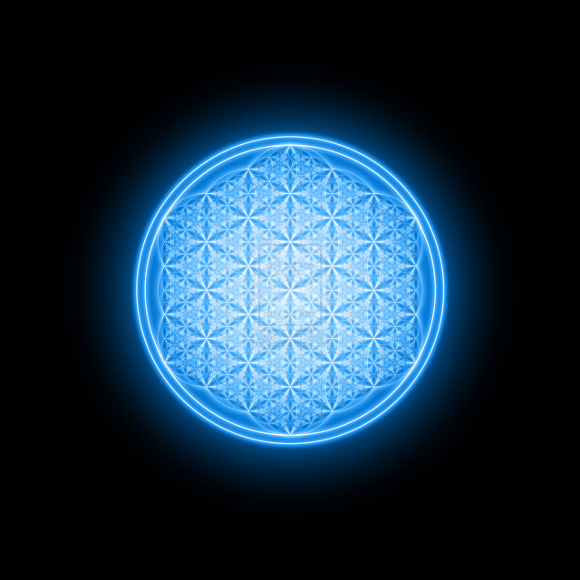 Blue flower life dark black free wallpaper - medium preview image