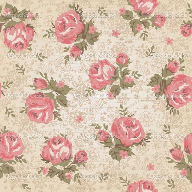 Floral pattern pink roses beige free wallpaper - medium preview image