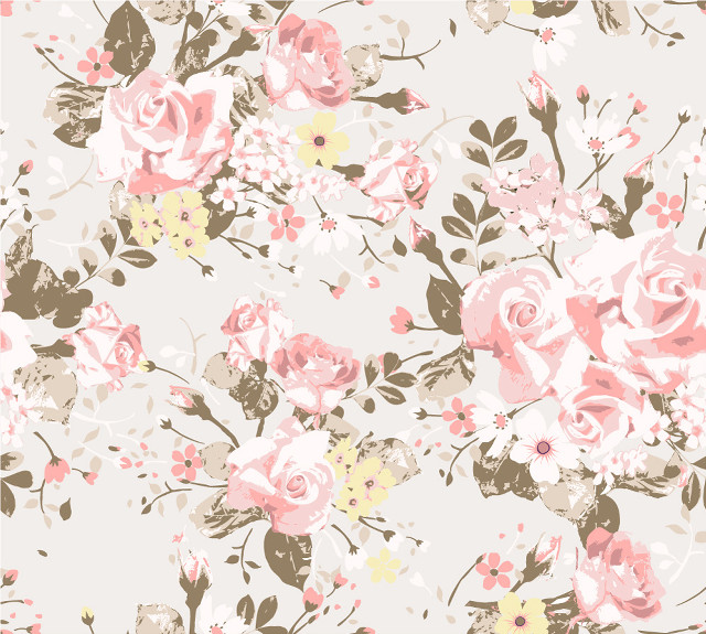 Floral pink yellow white brown free wallpaper - medium preview image