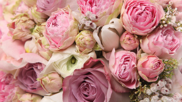 Bouquet pink white flowers tabletop free wallpaper - medium preview image