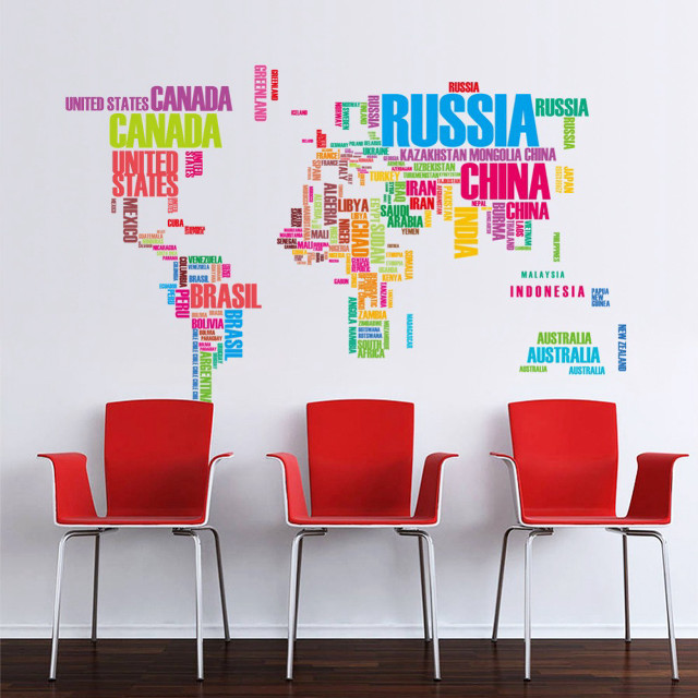 World map chairs languages wall free wallpaper - medium preview image