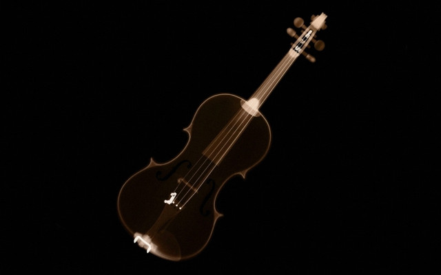Violin dark background white string free wallpaper - medium preview image