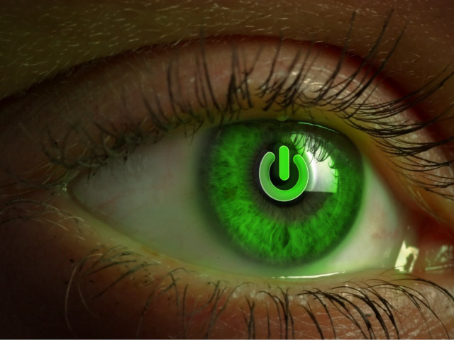 Green eye iris reflection light free wallpaper - medium preview image