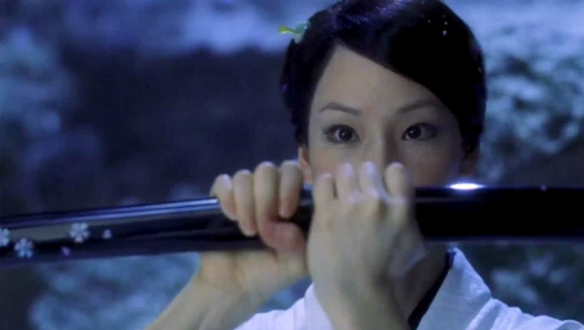 Woman holding sword surprised expression free wallpaper - medium preview image