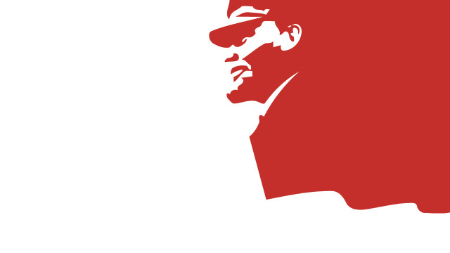 Red white silhouette man face free wallpaper - medium preview image